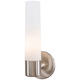 Saber Vanity Wall Sconce - Brushed Nickel / Etched Opal