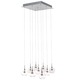 Starburst 9 Light Suspension - Satin Nickel / Clear/Amber Starburst 9 Light Suspension - Satin Nickel / Clear/Amber