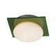 Buttons Ceiling Flush Mount - Brushed Aluminum / Green Murano/White Buttons Ceiling Flush Mount - Brushed Aluminum / Green Murano/White