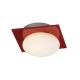 Buttons Ceiling Flush Mount - Brushed Aluminum / Red Murano/White Buttons Ceiling Flush Mount - Brushed Aluminum / Red Murano/White