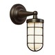 Admiral Simple Wall Sconce - Antique Bronze / White