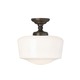 Tavern Ceiling Flush Mount - Antique Bronze / White Tavern Ceiling Flush Mount - Antique Bronze / White