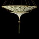 Scheherazade 2 Tier Floral Suspension - Brass / Green Floral
