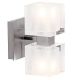 Astor Crystal Vanity Wall Sconce - Brushed Steel / Frosted Glass Astor Crystal Vanity Wall Sconce - Brushed Steel / Frosted Glass
