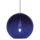 FJ Bulle Pendant  - Satin Nickel / Blue