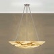 Dome Suspension - Satin Nickel / Antique Ivory Genuine Alabaster