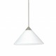 XP Kona Pendant - Satin Nickel / White