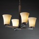 Modular Limoges Pleats Chandelier - Dark Bronze / Pleats Porcelain