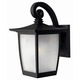 Pearl Exterior Wall Sconce - Black / Translucent Ribbed Glass