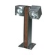 Q-Bic Two Head Bollard - Teak Wood Q-Bic Two Head Bollard - Teak Wood /
