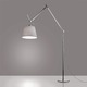 Tolomeo Mega Floor Lamp - Polished Aluminum / Grey Fiber