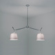 Tolomeo Double Shade Suspension - Polished Aluminum / Grey Fiber Tolomeo Double Shade Suspension - Polished Aluminum / Grey Fiber