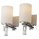 Crystal Bath Bar 2-Light - Chrome / White Opal