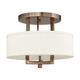 Hampton 3200 Semi Flush Ceiling  - Brushed Bronze / Off White