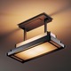 Steppe Rectangle Drop Semi Flush Ceiling Mount - Natural Iron / White Art