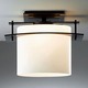 Arc Ellipse Outdoor Ceiling Mount - Opaque Dark Smoke / Opal
