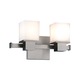 Milford Bath Bar 2-Light - Satin Nickel / Opal/Matte