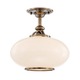 Canton Ceiling Semi Flush Mount - Old Nickel / Opal / Glossy
