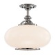 Canton Ceiling Semi Flush Mount - Polished Nickel / Opal / Glossy