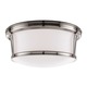 Newport Flush Ceiling Mount - Satin Nickel / Opal / Glossy