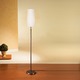 Illuminator Narrow Shade Adjustable Floor Lamp - Hand Brushed Old Bronze / Satin White