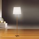 Illuminator Wide Shade Floor Lamp - Antique Brass / Satin White Illuminator Wide Shade Floor Lamp - Antique Brass / Satin White