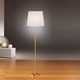 Illuminator Wide Shade Floor Lamp - Brushed Brass / Satin White Illuminator Wide Shade Floor Lamp - Brushed Brass / Satin White