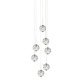 Bubble Ball 7 Light Suspension - Satin Nickel / Clear