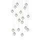 Bubble Ball 17 Light Suspension - Satin Nickel / Clear