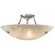 Ambra Semi Flush Ceiling Mount - Satin Nickel / Amber