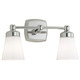 Soft Square Bath Bar 2-Light - Chrome / Shiny Opal