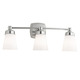 Soft Square Bath Bar 2-Light - Chrome / Shiny Opal