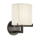 Boxus Round Wall Sconce - Black Brass / Off White