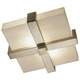 Doughnut Ceiling Flush Mount - Antique Silver / Marbelized Glass