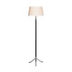 Todd Floor Lamp - Polished Chrome/Black Leather / Mont Blanc White