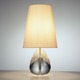Claridge Tear Drop Table Lamp - Lead Crystal With Polished Nickel / Oyster Gray Silk Dupioni