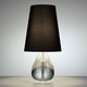 Claridge Tear Drop Table Lamp - Lead Crystal With Polished Nickel / Black Silk Dupioni