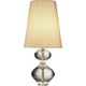 Claridge Lantern Table Lamp - Lead Crystal With Polished Nickel / Oyster Gray Silk Dupioni Claridge Lantern Table Lamp - Lead Crystal With Polished Nickel / Oyster Gray Silk Dupioni