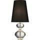 Claridge Lantern Table Lamp - Lead Crystal With Polished Nickel / Black Silk Dupioni Claridge Lantern Table Lamp - Lead Crystal With Polished Nickel / Black Silk Dupioni