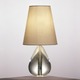 Claridge Mini Tear Drop Accent Lamp - Lead Crystal With Polished Nickel / Oyster Gray Silk Dupioni