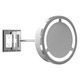 Single Arm Halo Light Wall Mirror W / Outlet - Chrome / Mirror Single Arm Halo Light Wall Mirror W / Outlet - Chrome / Mirror