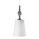 Kiev Large Pendant - Satin Nickel / White / Smoke