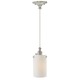 Clark Pendant - Satin Nickel / White