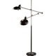 Bruno Adjustable Double Arm Pharmacy Floor Lamp - Lead Bronze / Lead Bronze
