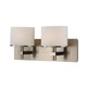 Ombra Vanity Bath Bar  - Polished Satin Nickel / White Opal