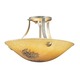 Rialto Semi Flush Mount - Matte Satin Nickel / Amber Silver