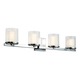 Votivo Bath Bar 2-Light - Polished Chrome / Clear / Etched White