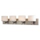 Ombra Vanity Bath Bar  - Polished Satin Nickel / White Opal