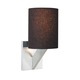 Sable Round Wall Sconce - Satin Nickel / Chocolate Brown Felt