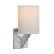 Sable Round Wall Sconce - Satin Nickel / Stone Fabric